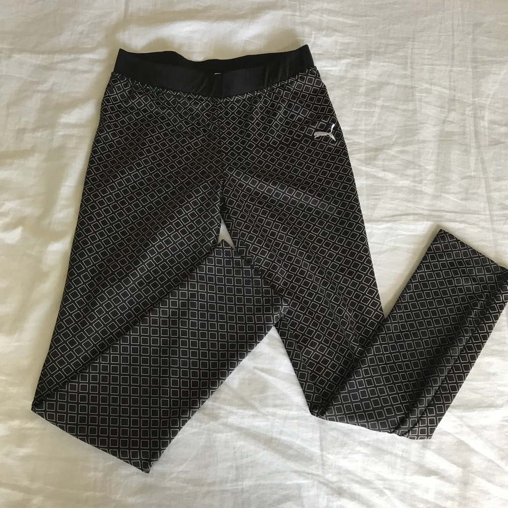 Puma Girls Black and White Printed Leggings